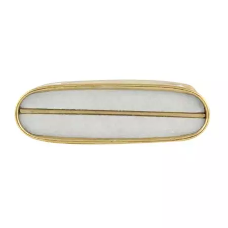 White Capsule Stone Brass Dresser Knobs